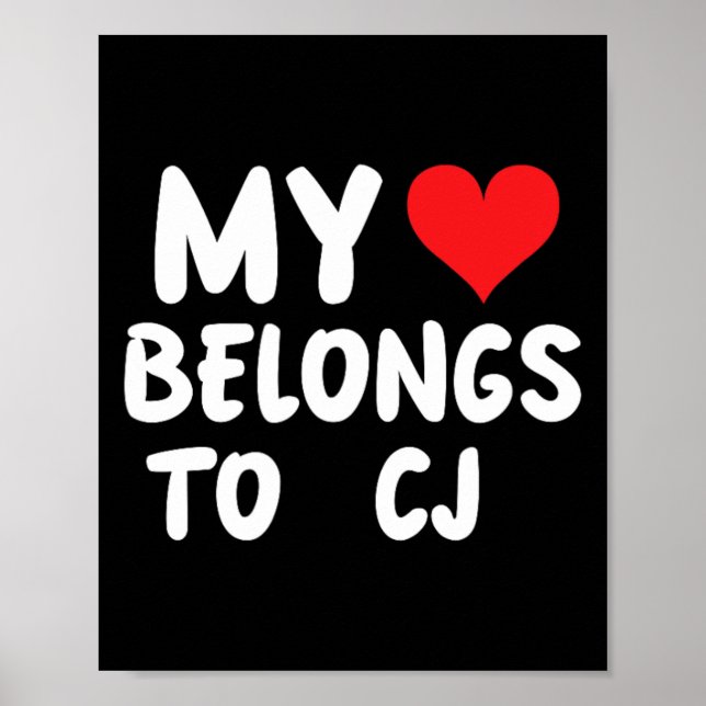 Poster Cj - Meu Coração Pertence a Cj - Amor  (Frente)