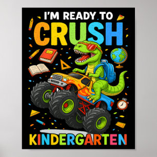 Poster Ck Para Escola Menino Dinossauro Estou Pronto Para