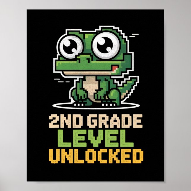 Poster Ck To School 2nd Grade Lizard Gamer Second Level U (Frente)