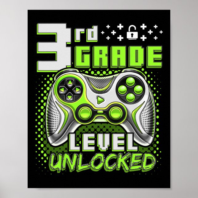 Poster Ck To School 3rd Grade Boys Gamer First Day School (Frente)