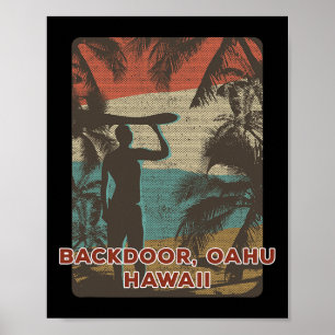 Poster Ckdoor Oahu Havaí Surfaria Vintage Praia Coco T