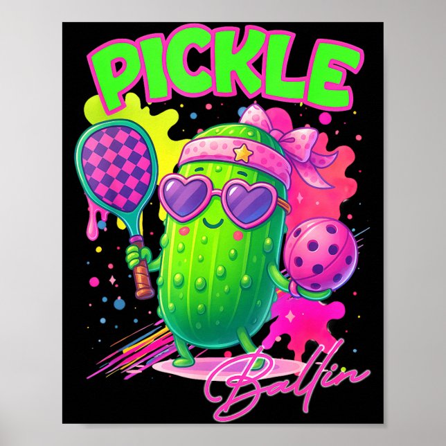Poster Ckle Ballin Cute Ckleball Women Girls Ckleball Lov (Frente)