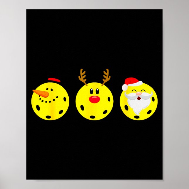 Poster Ckleball Santa Snowman Reindeer Christmas Ornament (Frente)