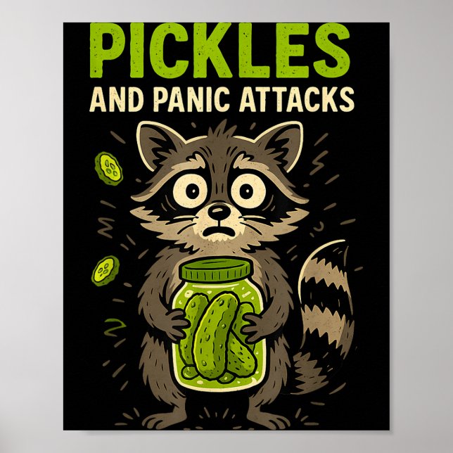 Poster Ckles And Panic Attacks Raccoon Trash Panda Funny  (Frente)
