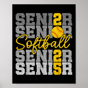 Poster Cl De 2025 Mais velho Softball Retro Graduação 202