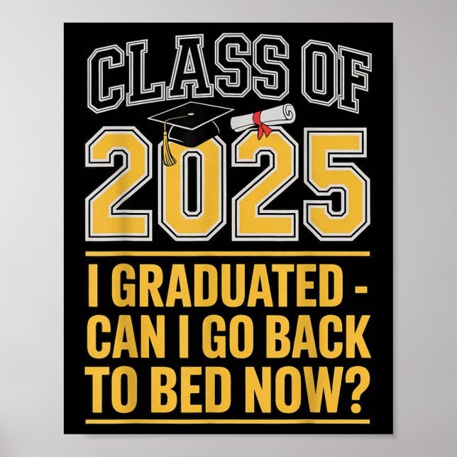 Poster Cl De 2025 Posso Voltar À Cama Engraçado? (Frente)