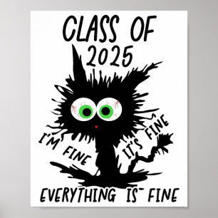 Poster Cl De Gato Negro Engraçado De 2025