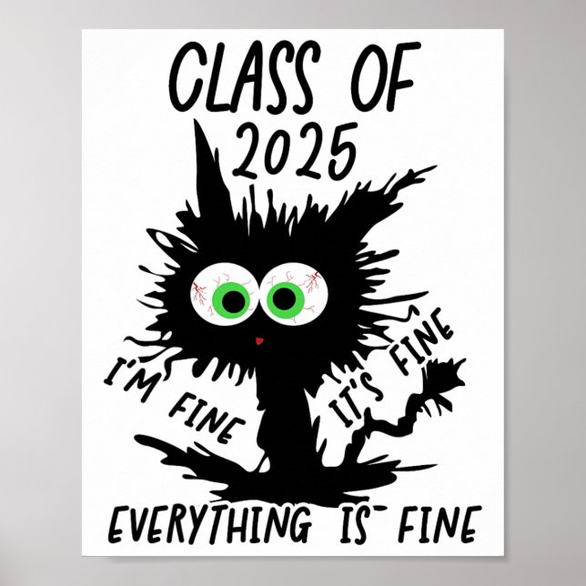 Poster Cl De Gato Negro Engraçado De 2025 (Frente)