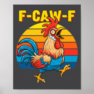 Poster Cl F Galinha F Cacarejo F Galo Piada Retro Cl