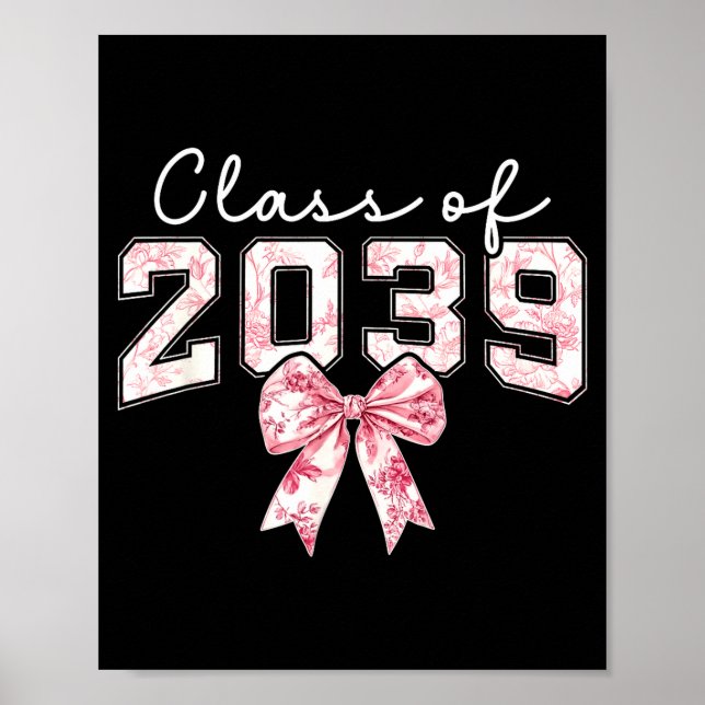 Poster Cl Of 20&#  Grad Preppy Coquette Bow Girly Girl K (Frente)