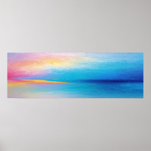 Poster "Clachanray" Wide Pink e Blue Landscape Seascape