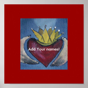 Poster Claddagh personaliza com canvas dos nomes