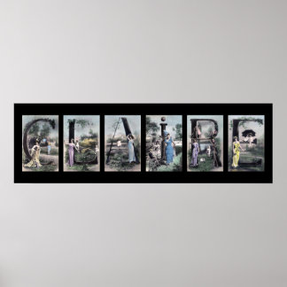 Pôster CLAIRE Vintage - Alphabet - Letra name Art