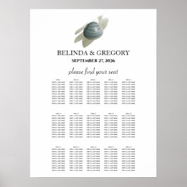 Poster Clam Watercolor Stroke Wedding Seating Chart