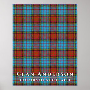 Poster Clan Anderson Colors da Escócia 2 Xadrez de Tarta