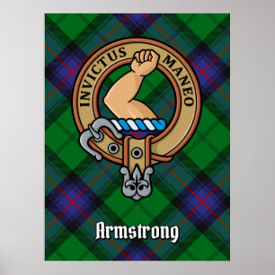 Poster Clan Armstrong Crest sobre Tartan