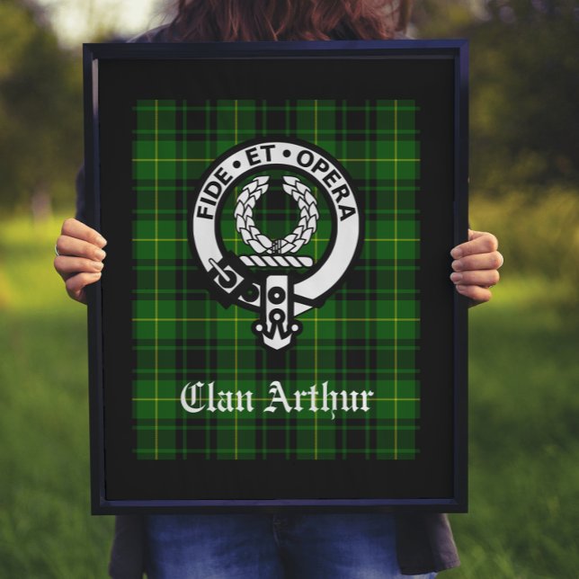 Poster Clan Arthur Crest Crachá & Tartan (Criador carregado)