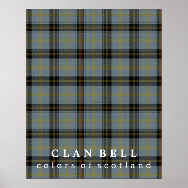 Pôster Clan Bell Colors of Scotland Tartan (Frente)