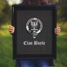 Clan Boyle Crest Crachá & Tartan Escocês