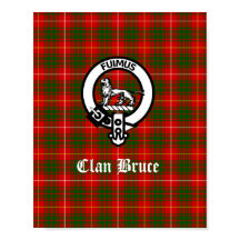 Clan Bruce Crest Crachá e Tartan