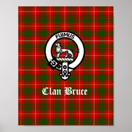 Poster Clan Bruce Crest Crachá e Tartan