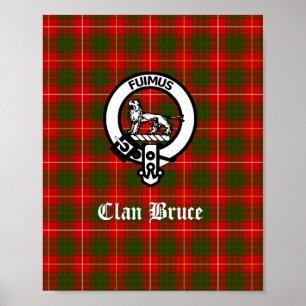 Poster Clan Bruce Crest Crachá e Tartan
