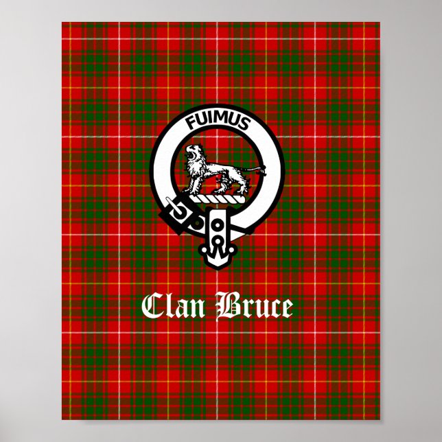 Poster Clan Bruce Crest Crachá e Tartan (Frente)