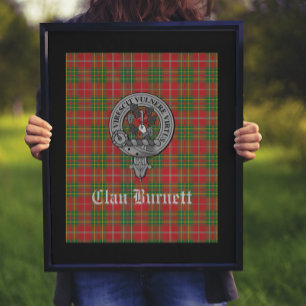 Poster Clan Burnett Crest Crachá & Tartan