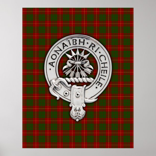 Poster Clan Cameron Crest & Tartan (Frente)
