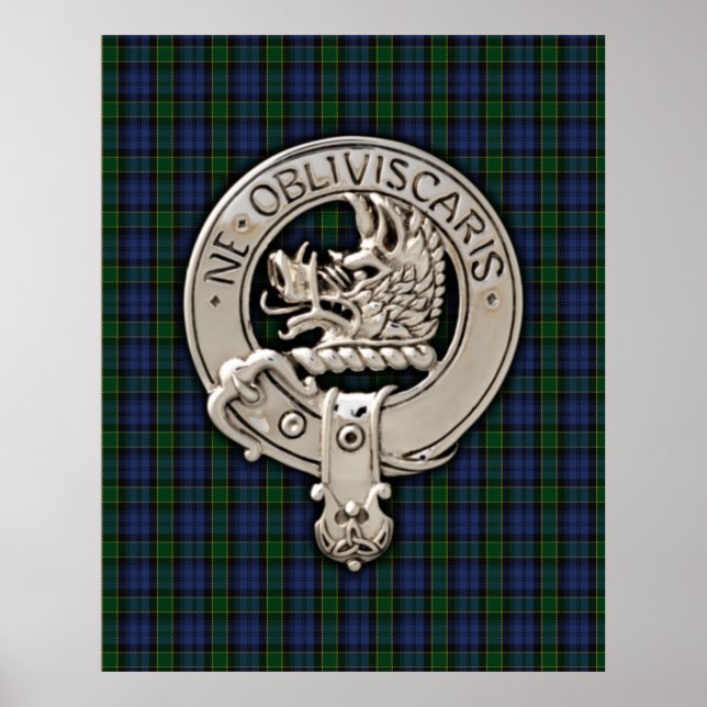 Poster Clan Campbell Crest & Breadalbane Tartan (Frente)