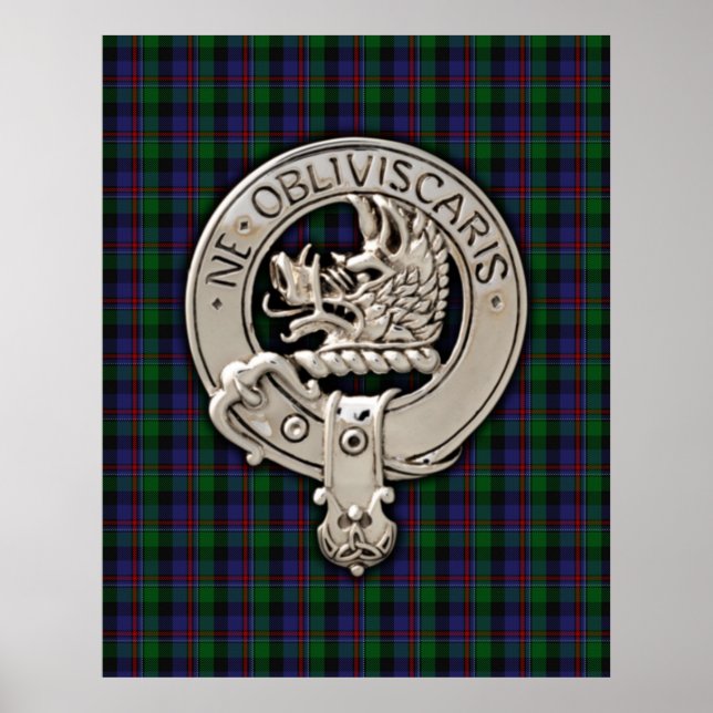 Poster Clan Campbell Crest & Cawdor Tartan (Frente)