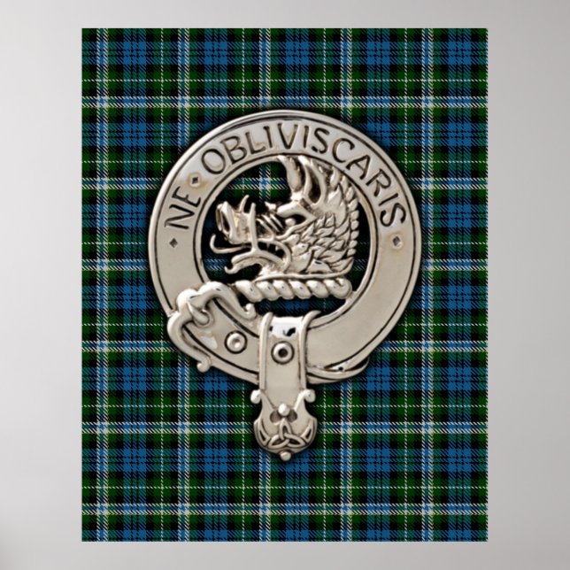 Poster Clan Campbell Crest & Dress Tartan (Frente)