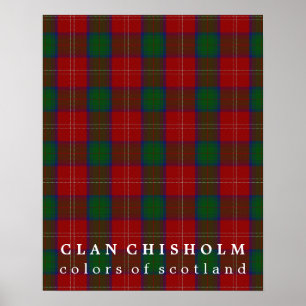 Pôster Clan Chisholm Colors da Scotland Tartan