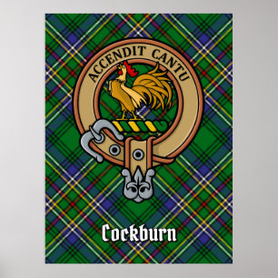 Poster Clan Cockburn Crest sobre Tartan