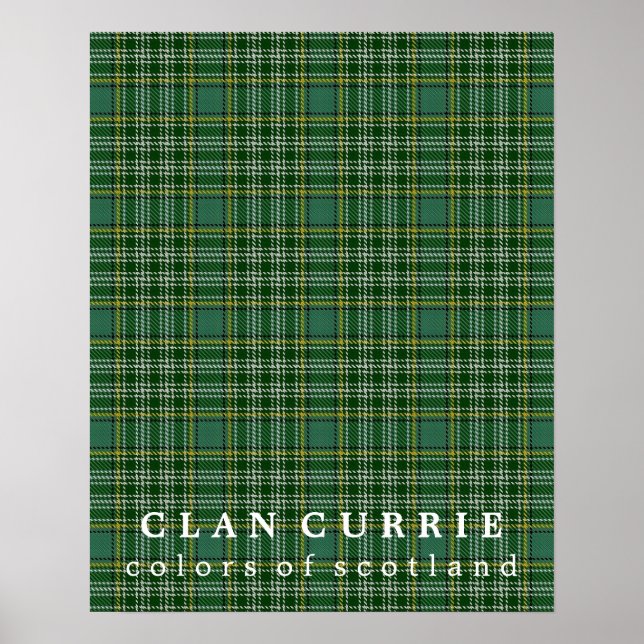 Poster Clan Currie Colors da Scotland Tartan (Frente)