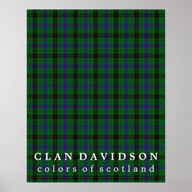 Poster Clan Davidson Colors da Scotland Tartan (Frente)