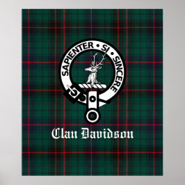 Poster Clan Davidson Crest Crachá e Tartan