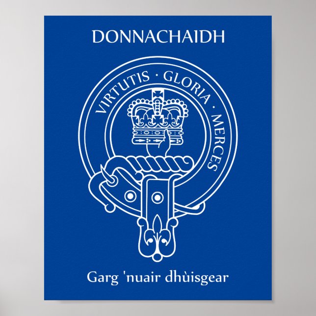 Poster Clan Donnachaidh (Robertson) Crest & War Cry (Frente)