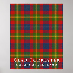 Poster Clan Forrester Colors da Scotland 2 Tartan Xadrez