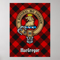 Clan Gregor Crest sobre Rob Roy Tartan