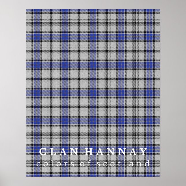 Poster Clan Hannay Colors of Scotland Tartan (Frente)