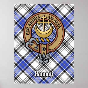 Poster Clan Hannay Crest sobre Tartan