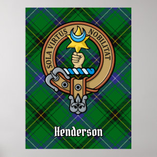 Poster Clan Henderson Crest sobre Tartan