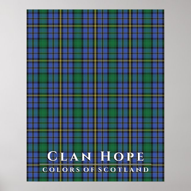 Poster Clan Hope Colors of Scotland 2 Tartan Xadrez (Frente)