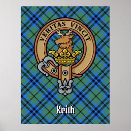 Poster Clan Keith Crest sobre Tartan
