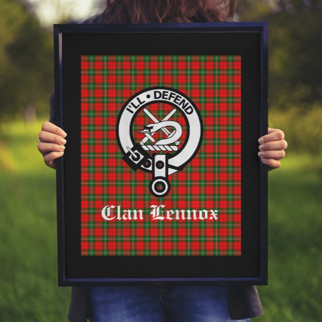 Poster Clan Lennox Crest Crachá & Tartan (Criador carregado)
