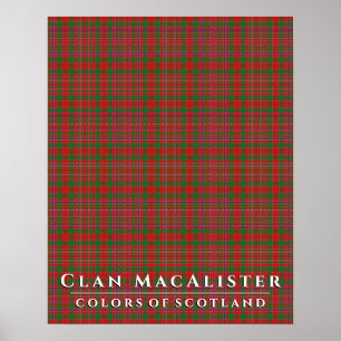 Poster Clan MacAlister Colors of Scotland 2 Tartan Xadrez