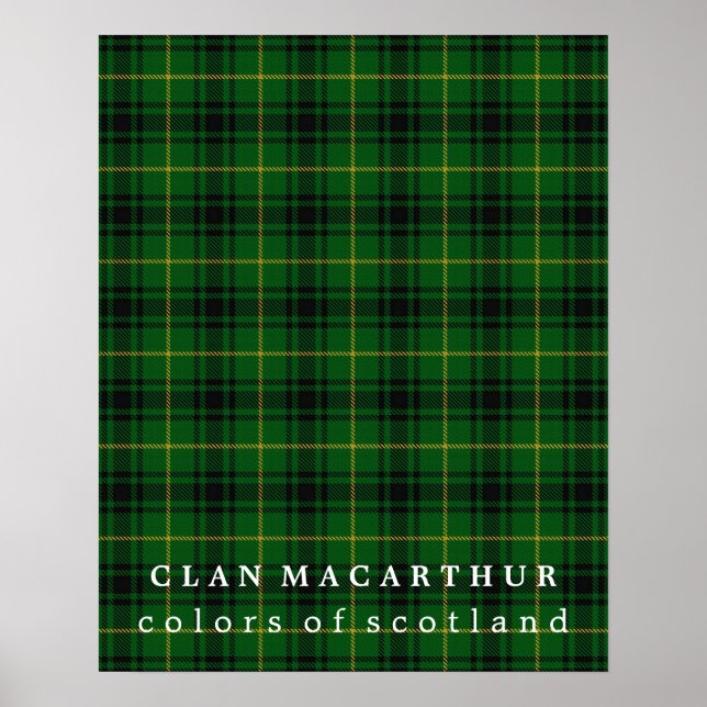 Pôster Clan MacArthur Colors da Scotland Tartan (Frente)