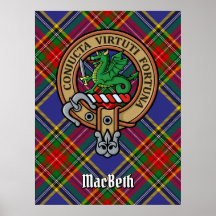 Clan MacBeth Crest sobre Tartan