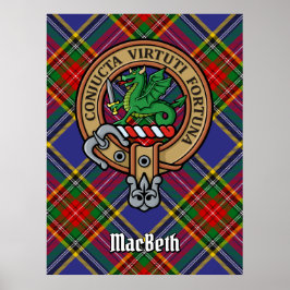 Poster Clan MacBeth Crest sobre Tartan